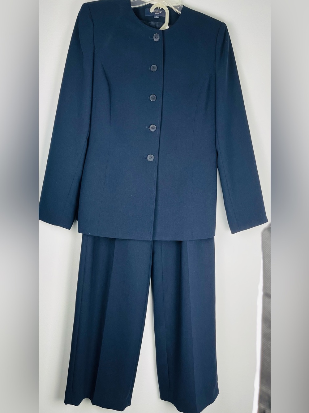 Jones Wear Navy Blue Women's Tailored Pant Suit